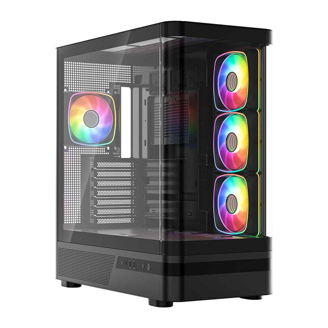 MODECOM OBUDOWA VOLCANO AQ 100 ARGB MIDI CZARNA