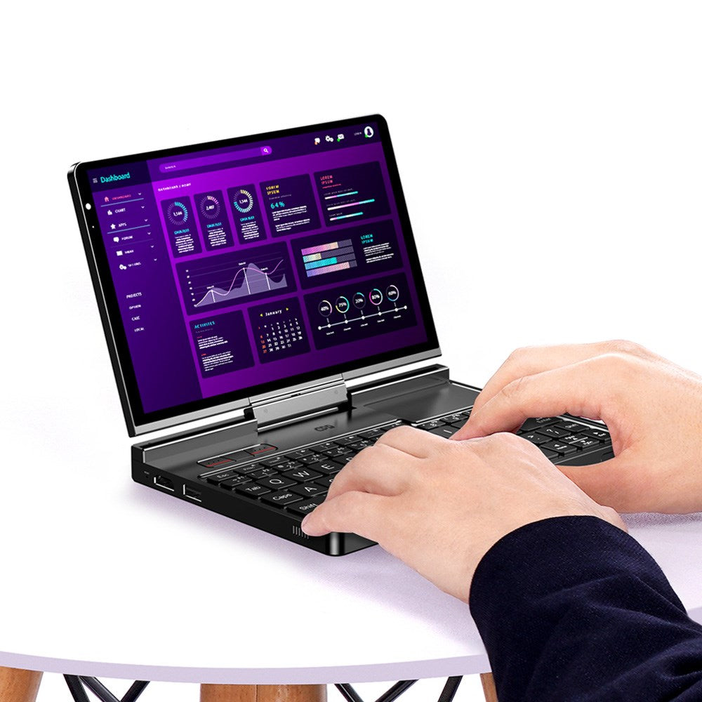 Laptop GPD-Pocket-4 Ryzen 7 8840U/8" WQXGA (2560x1600) Touchscreen 144Hz IPS/x360/LAN/16GB/SSD 1TB/BT/BLKB/FPR/x360/Radeon 780M 3GB/Win 11 Graphite