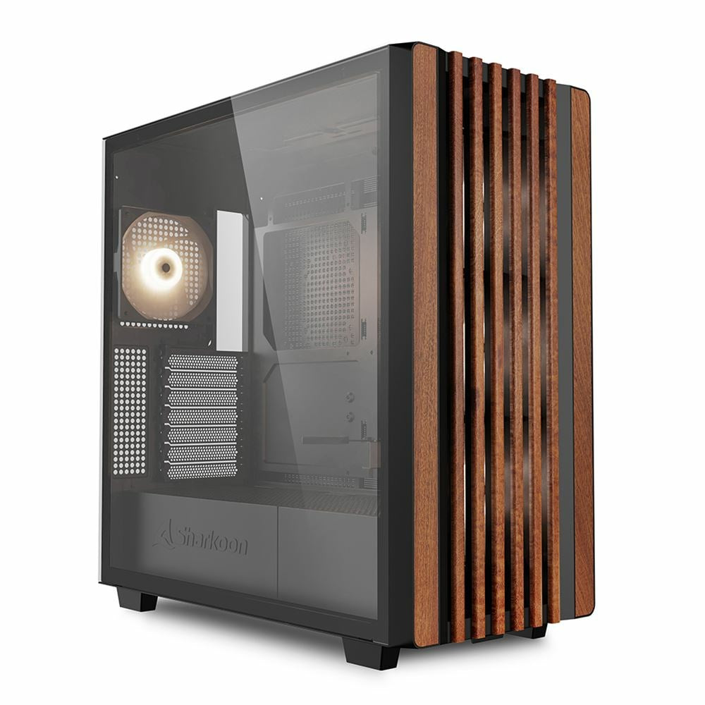 Sharkoon REBEL C70G RGB Full Tower Czarny, Drewno
