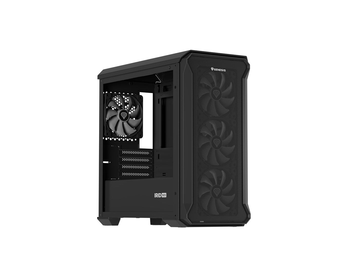 Obudowa NATEC Genesis Irid 503 ARGB NPC-1559 (Micro ATX. Mini ITX; kolor czarny)