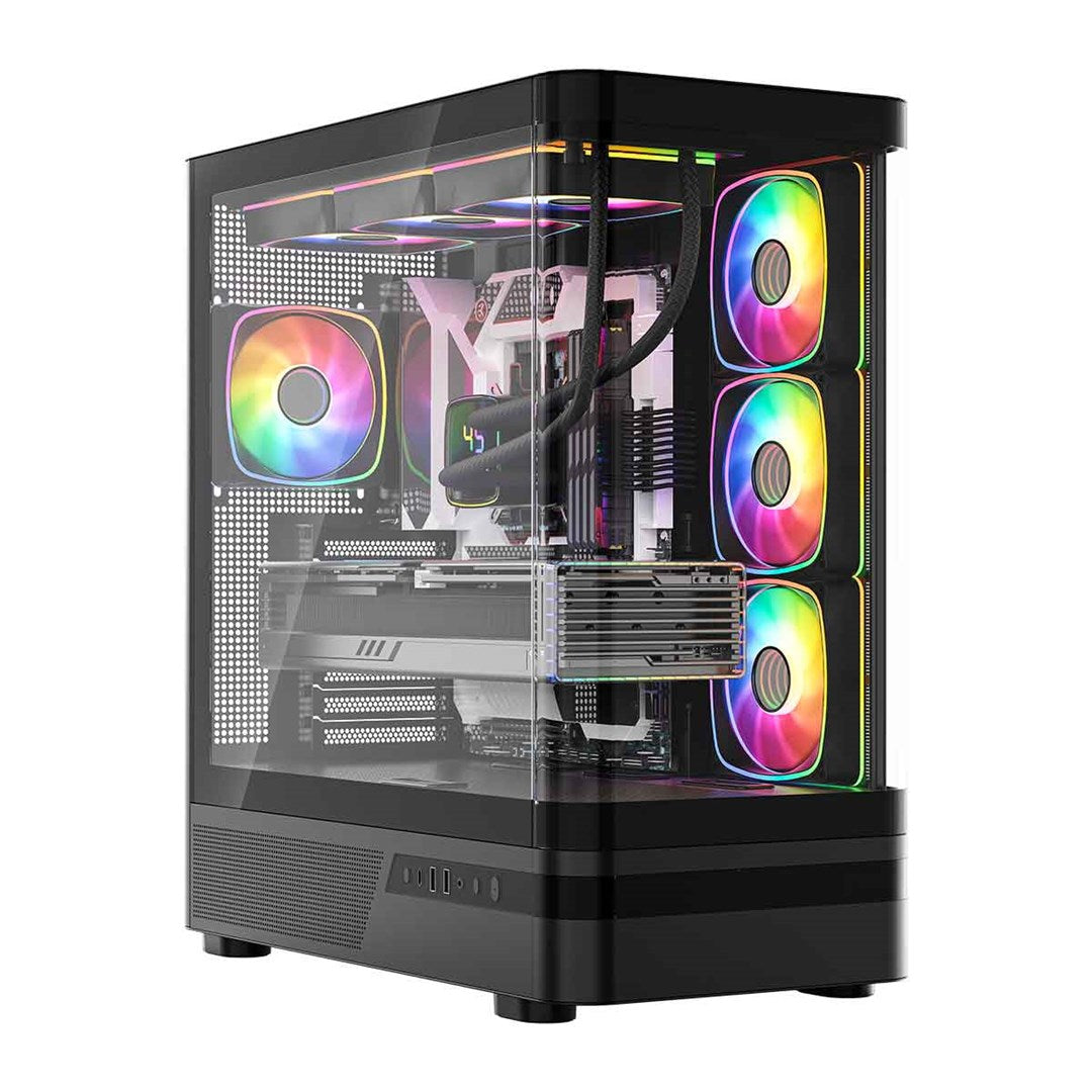 MODECOM OBUDOWA VOLCANO AQ 100 ARGB MIDI CZARNA