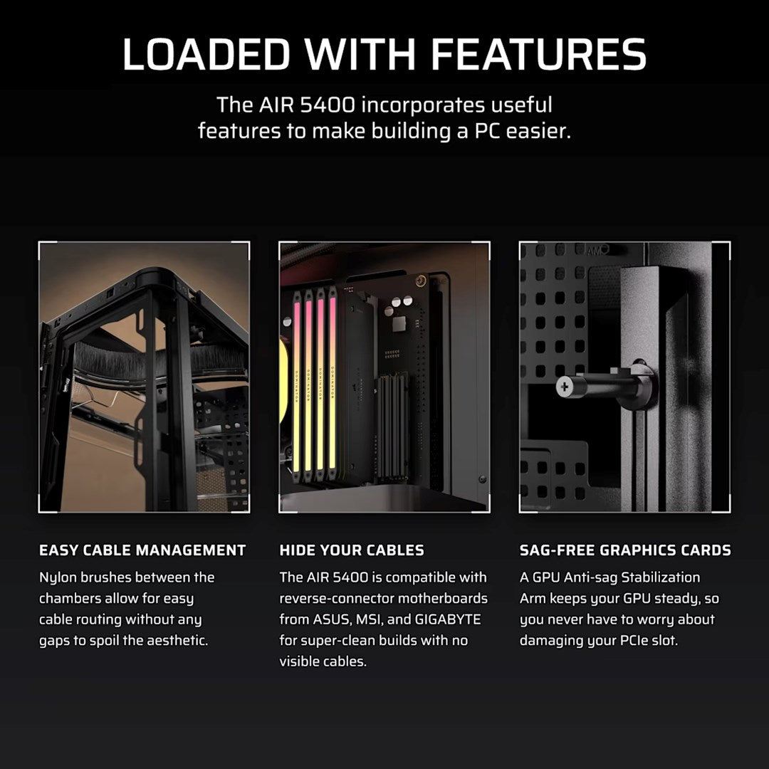 Obudowa Corsair AIR 5400 LX-R LINK Tempered Glass Mid-Tower, Black