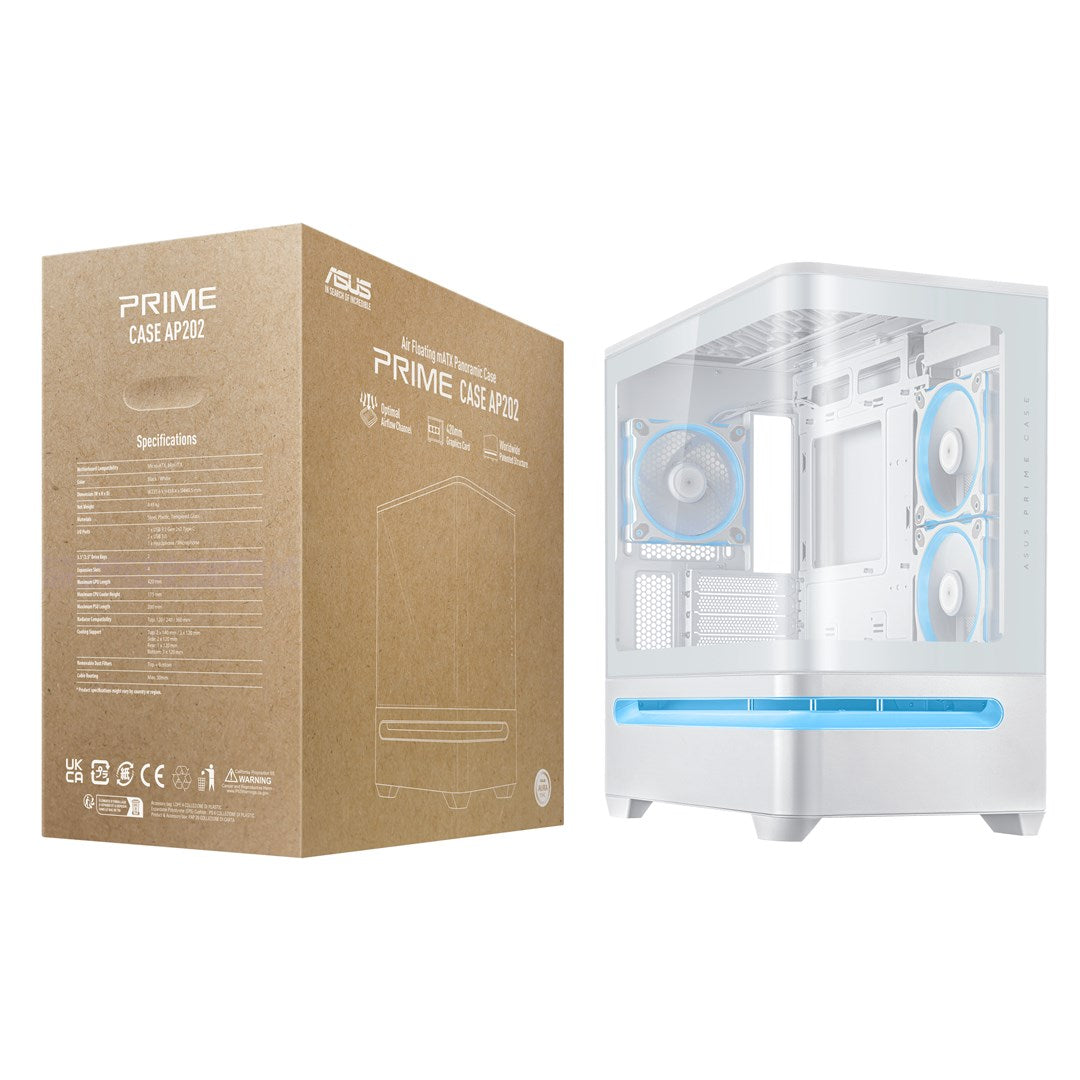 Obudowa ASUS PRIME AP202 TG ARGB WHITE