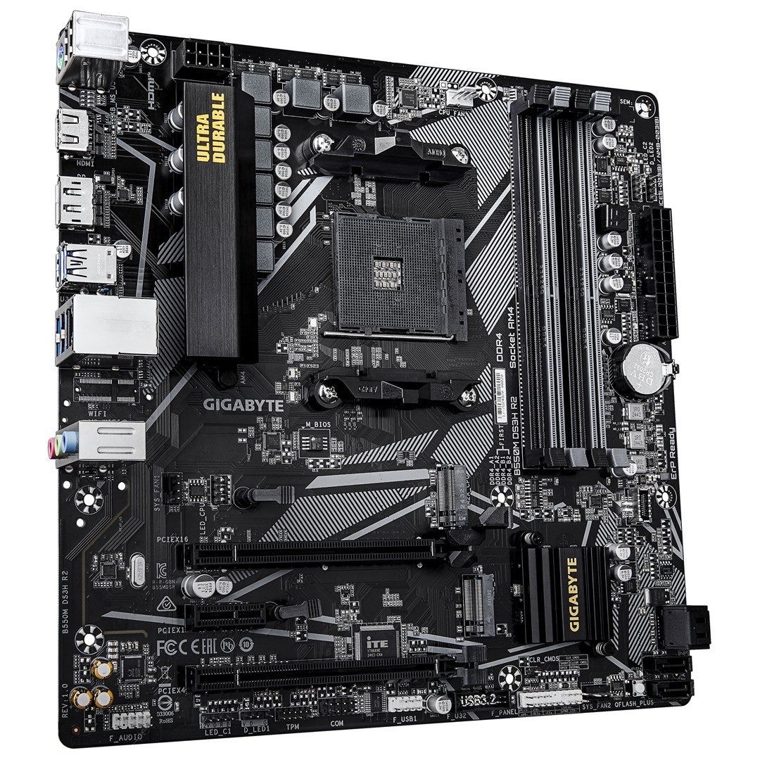 Płyta główna Gigabyte B550M DS3H R2, AMD B550, AM4, 4xDDR4, mATX