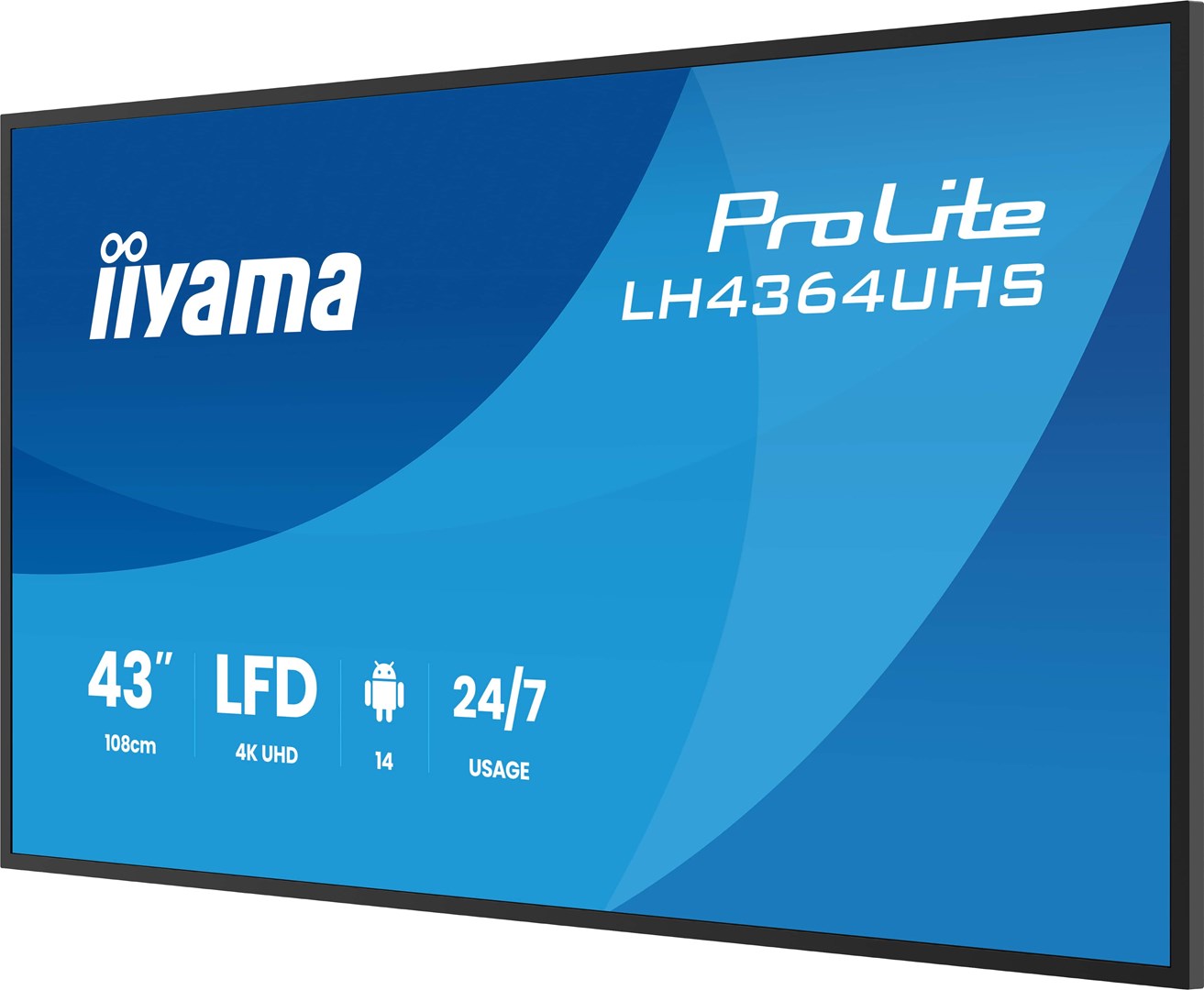 Płaski ekran iiyama LH4364UHS-B1AG 43 cale LCD UHD - 109,2 cm