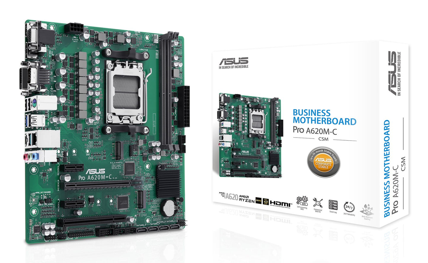 ASUS PRO A620M-C-CSM AMD A620 Gniazdo AM5 micro ATX