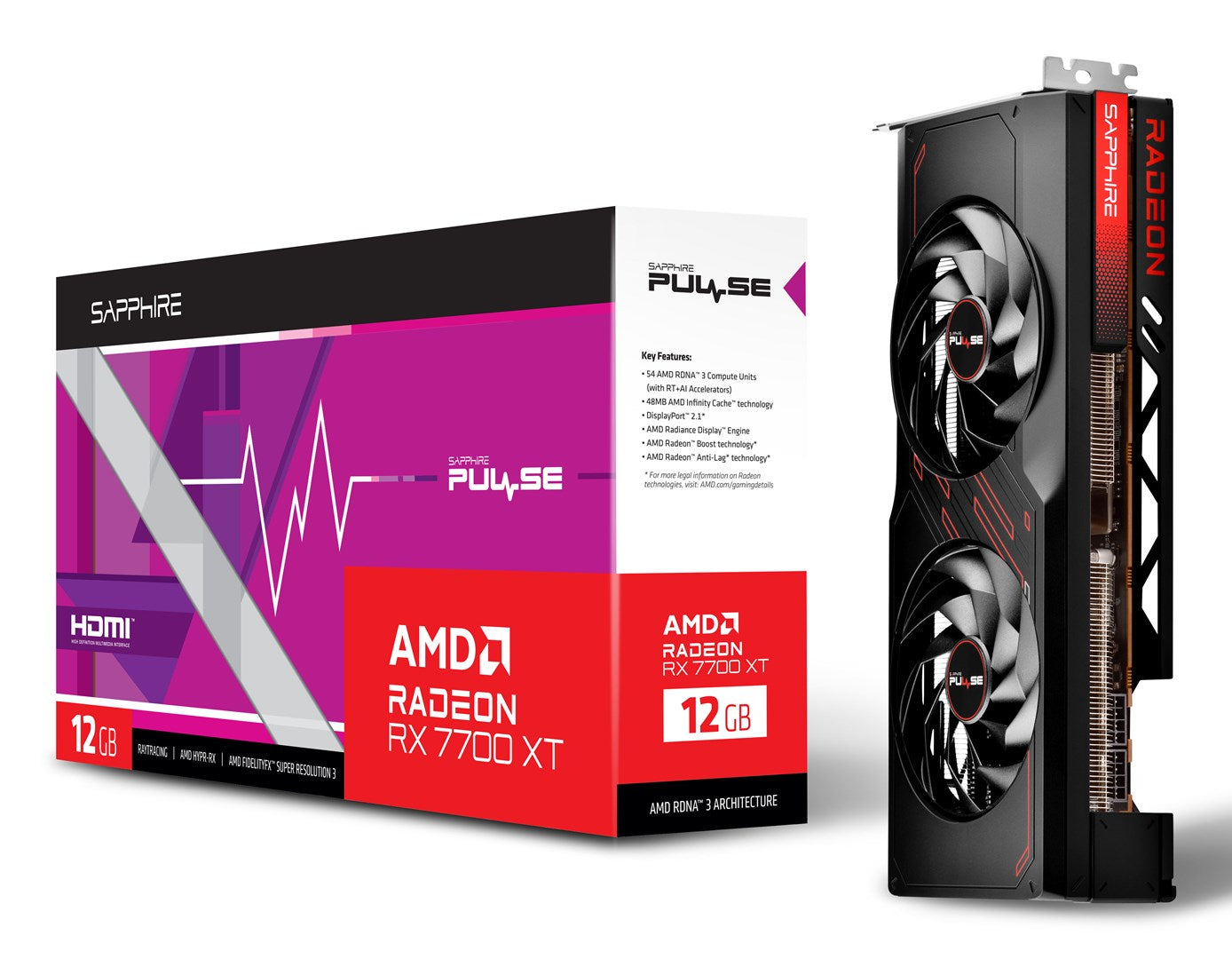 Karta graficzna SAPPHIRE RADEON RX 7700 XT PULSE GAMING 12GB GDDR6 DUAL (WYPRZEDAŻ)