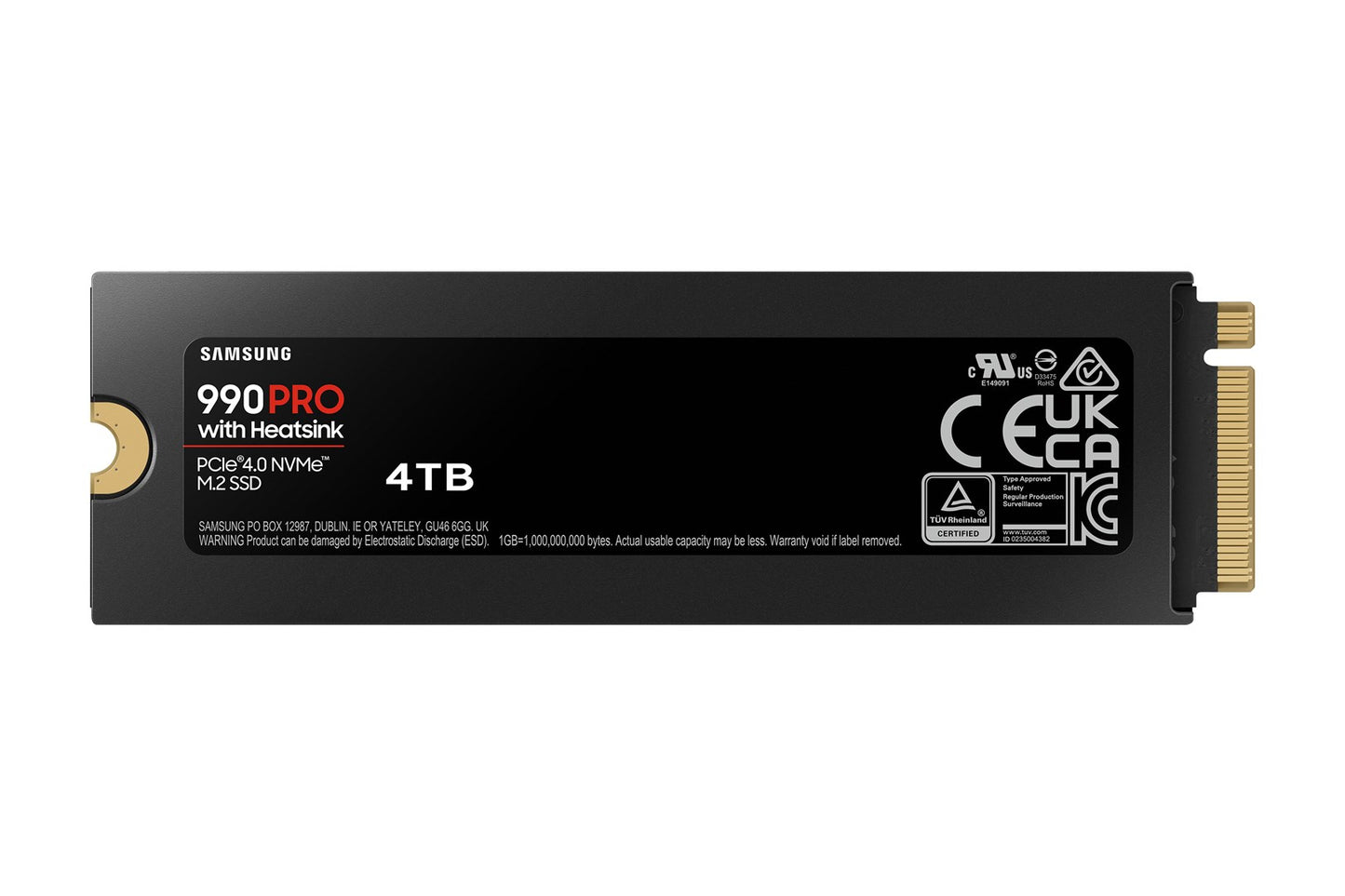 SSD PCIE G4 M.2 NVME 4TB W/HS/990 PRO MZ-V9P4T0CW SAMSUNG