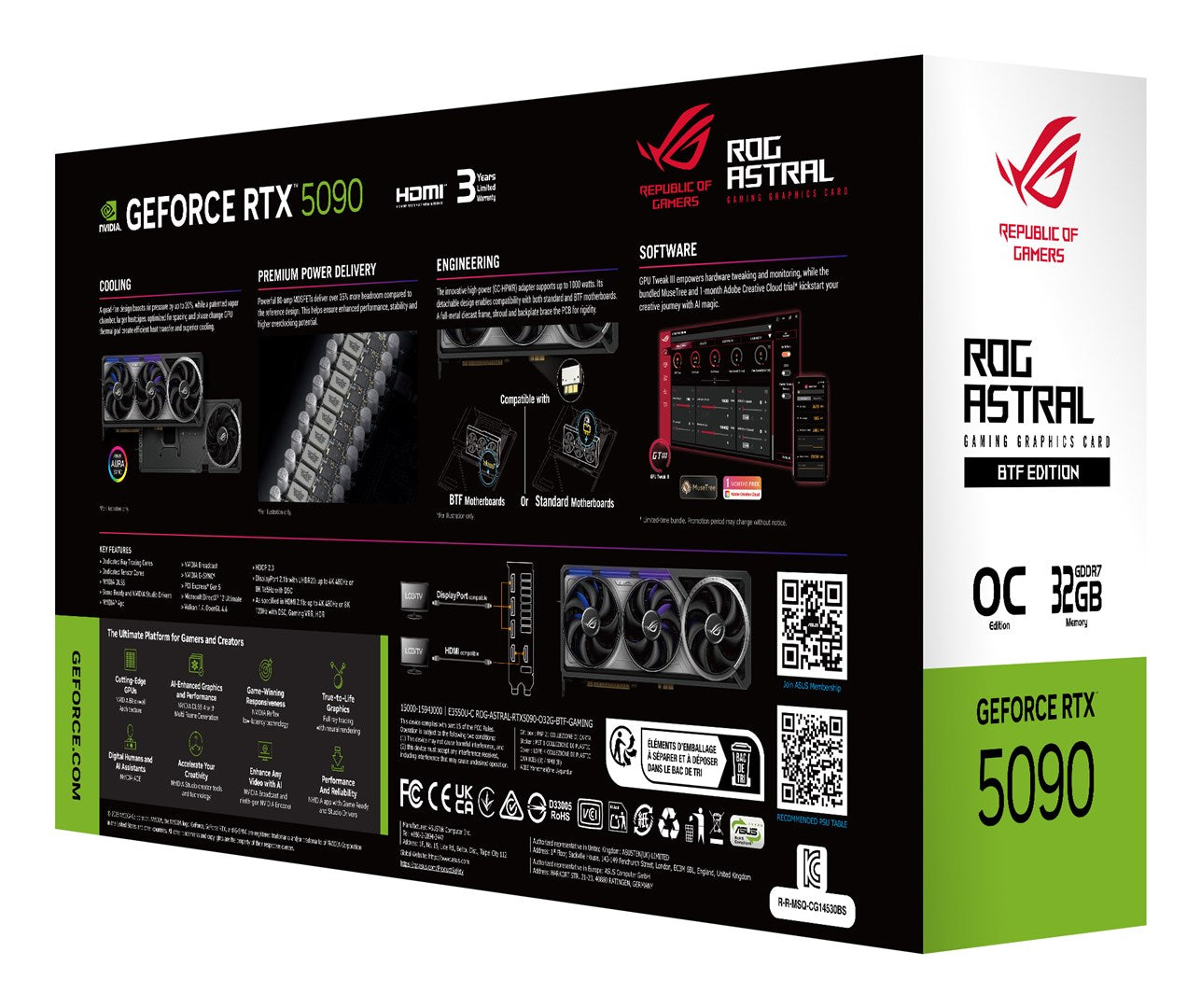 Karta graficzna ASUS ROG ASTRAL RTX 5090 32GB OC BTF G.
