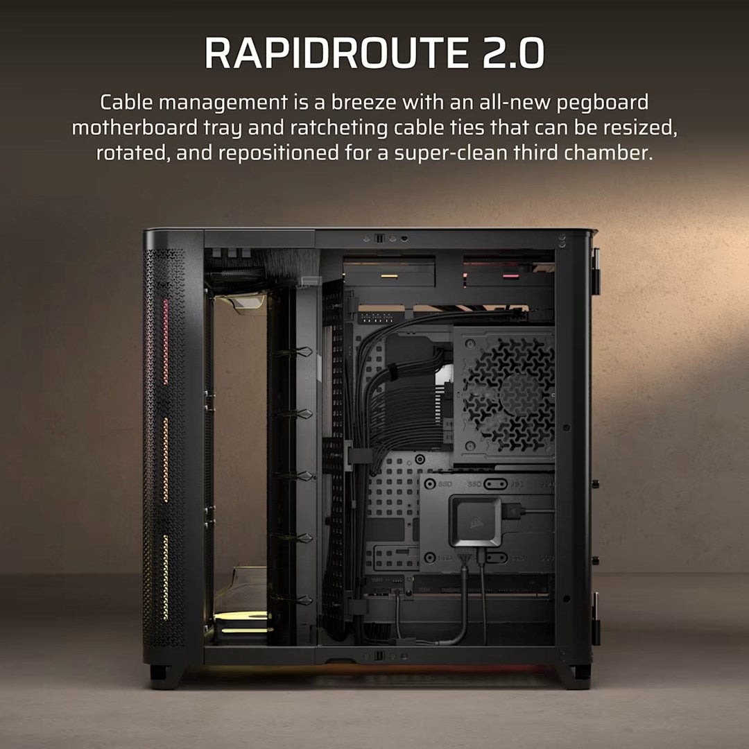 Obudowa Corsair AIR 5400 LX-R LINK Tempered Glass Mid-Tower, Black