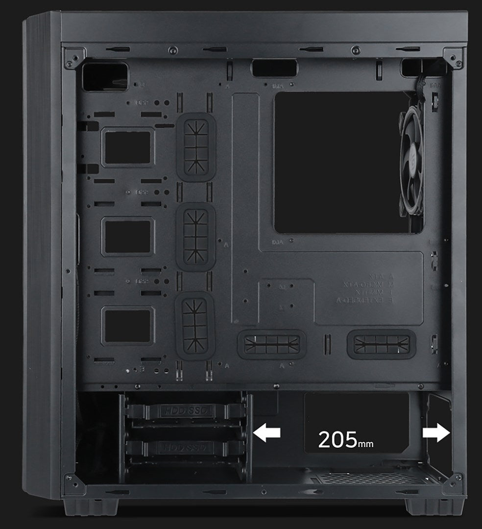 GEMBIRD OBUDOWA FORNAX K500 MIDI-TOWER (2X USB 3.0, 1X USB TYP-C, CZYTNIK KART, HD AUDIO) CZARNA