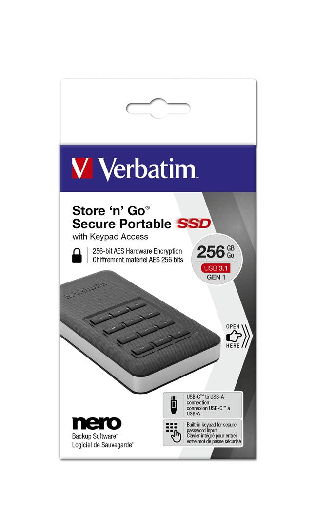 Verbatim Store'n'Go 256 GB USB Type-C 3.2 Gen 1 (3.1 Gen 1) Czarny, Srebrny