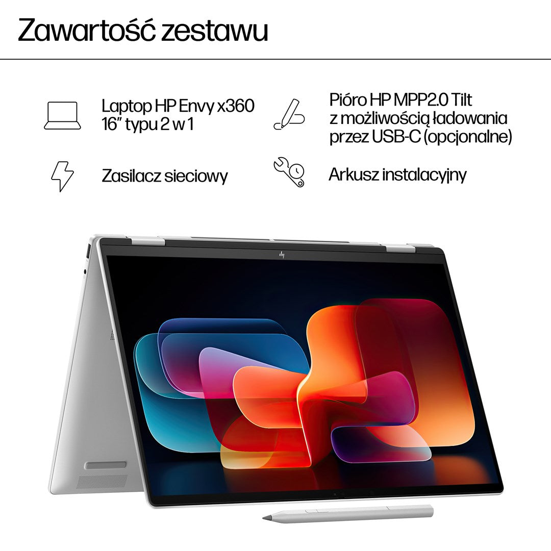 HP Envy 16-AC0013DX Ultra 5 125U 16" WUXGA Touch 16GB SSD512 BLKB x360 Win11 Glacier Silver (REPACK) 2Y