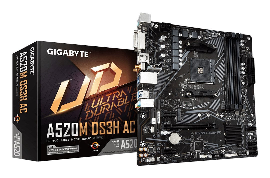Płyta główna Gigabyte A520M DS3H AC (A520. AM4.mATX.DDR4)