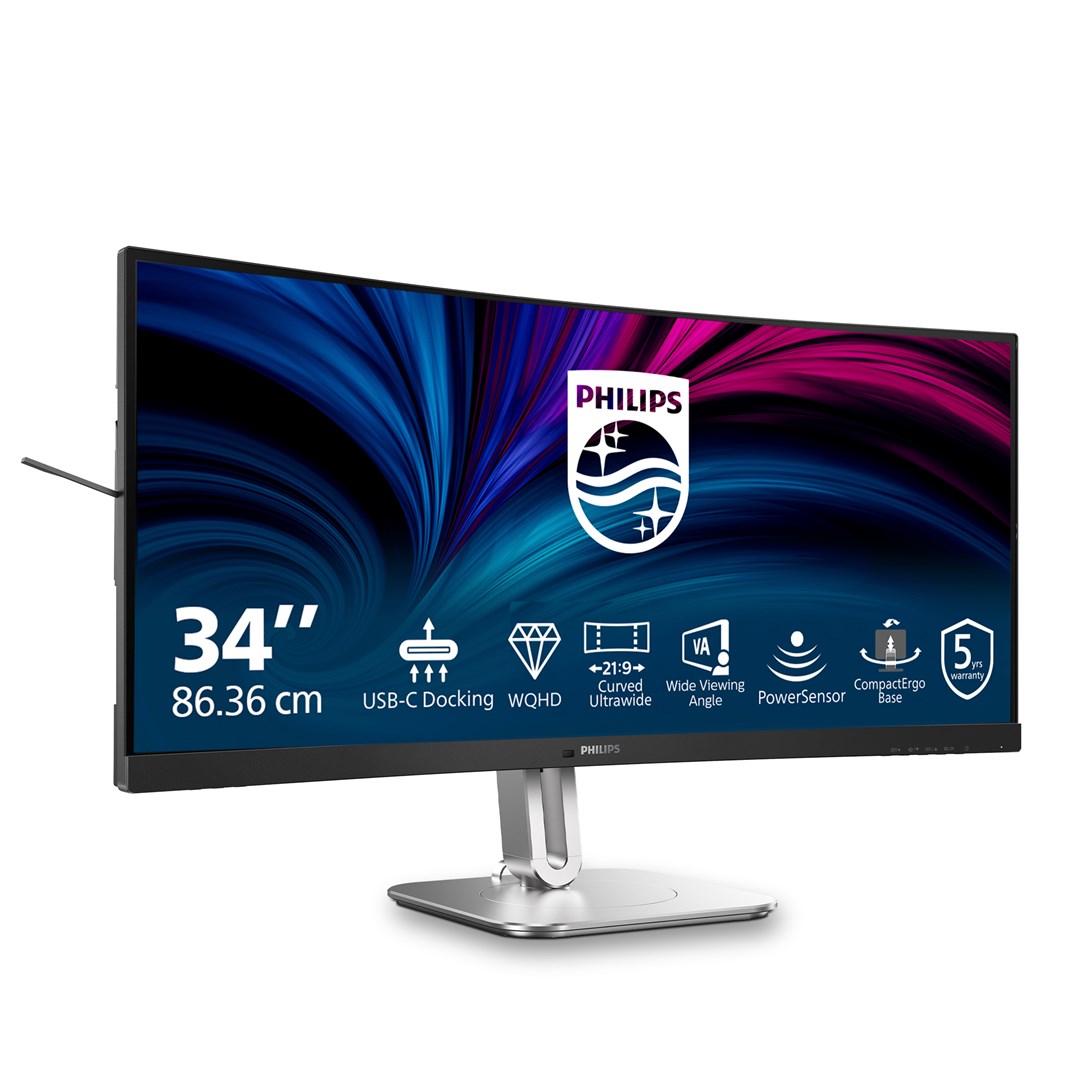 Philips 5000 series 34B2U5600C/00 monitor komputerowy 86,4 cm (34") 3440 x 1440 px Dual QHD LCD Szary