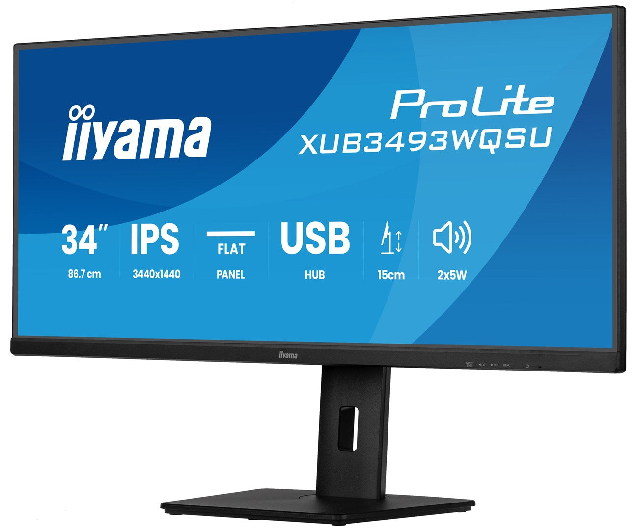 iiyama XUB3493WQSU-B6 34" UW IPS-panel 3440x1440 120Hz 21:9 400cd/m 1000:1 1ms