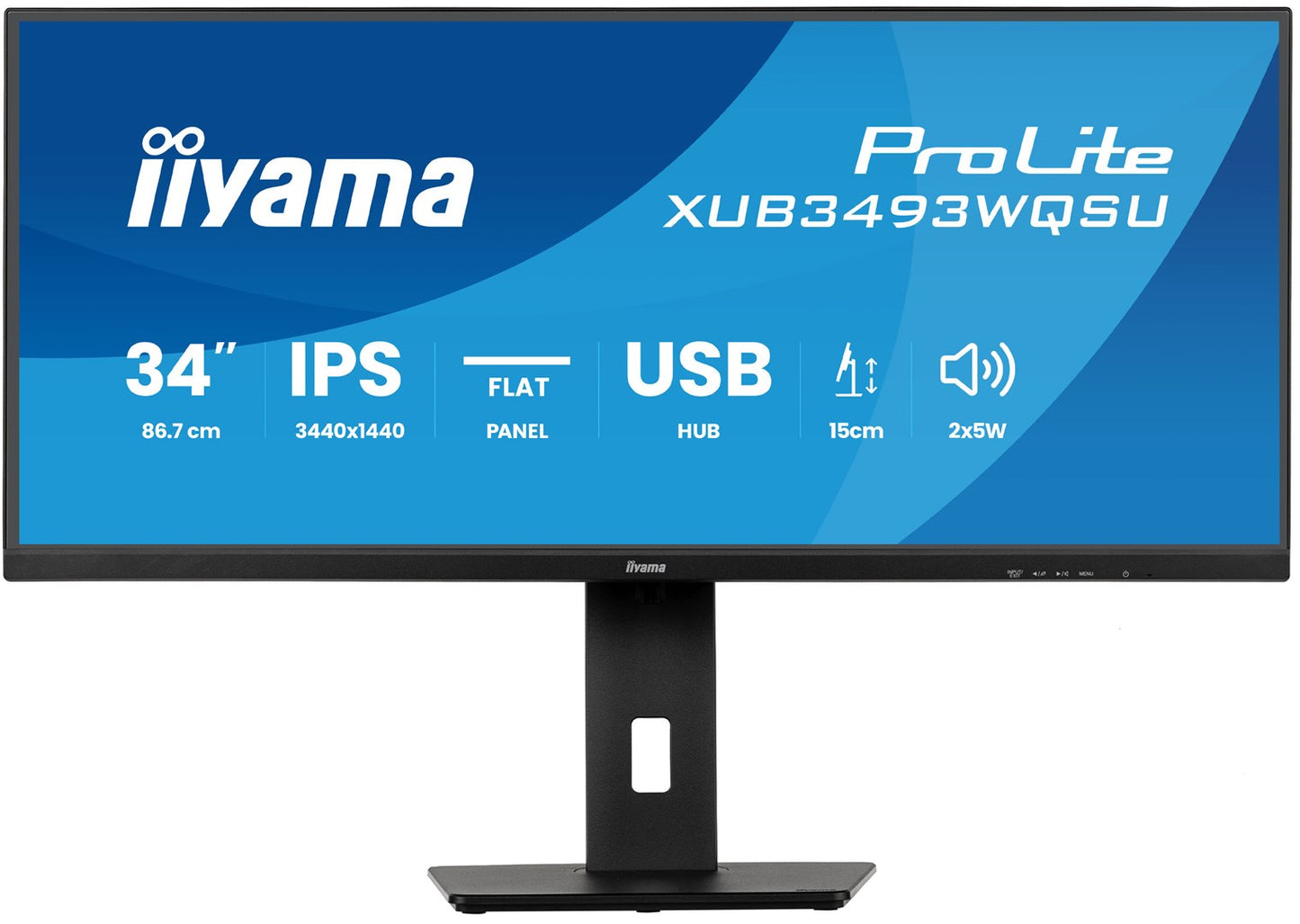 iiyama XUB3493WQSU-B6 34" UW IPS-panel 3440x1440 120Hz 21:9 400cd/m 1000:1 1ms