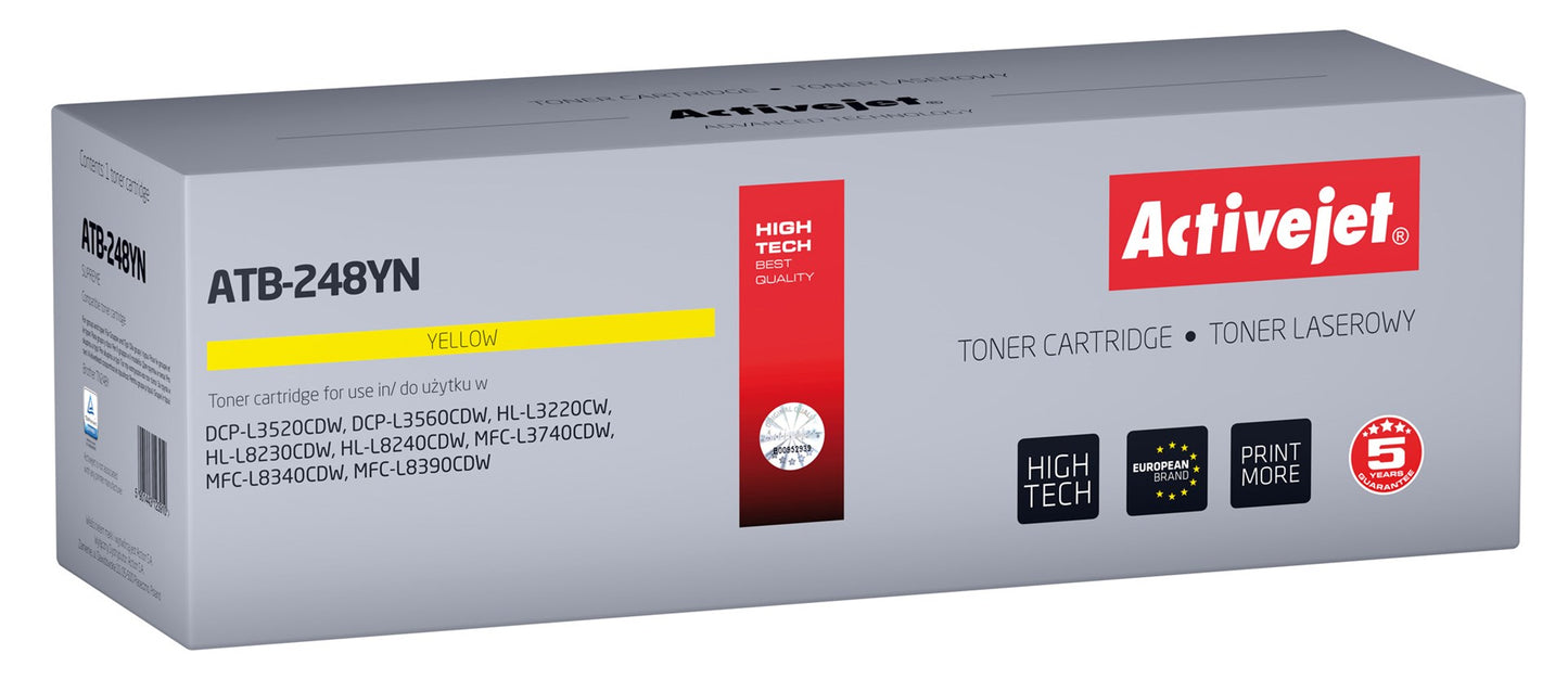 Activejet ATB-248YN Toner (zamiennik Brother TN248Y; Supreme; 1000 stron; żółty)