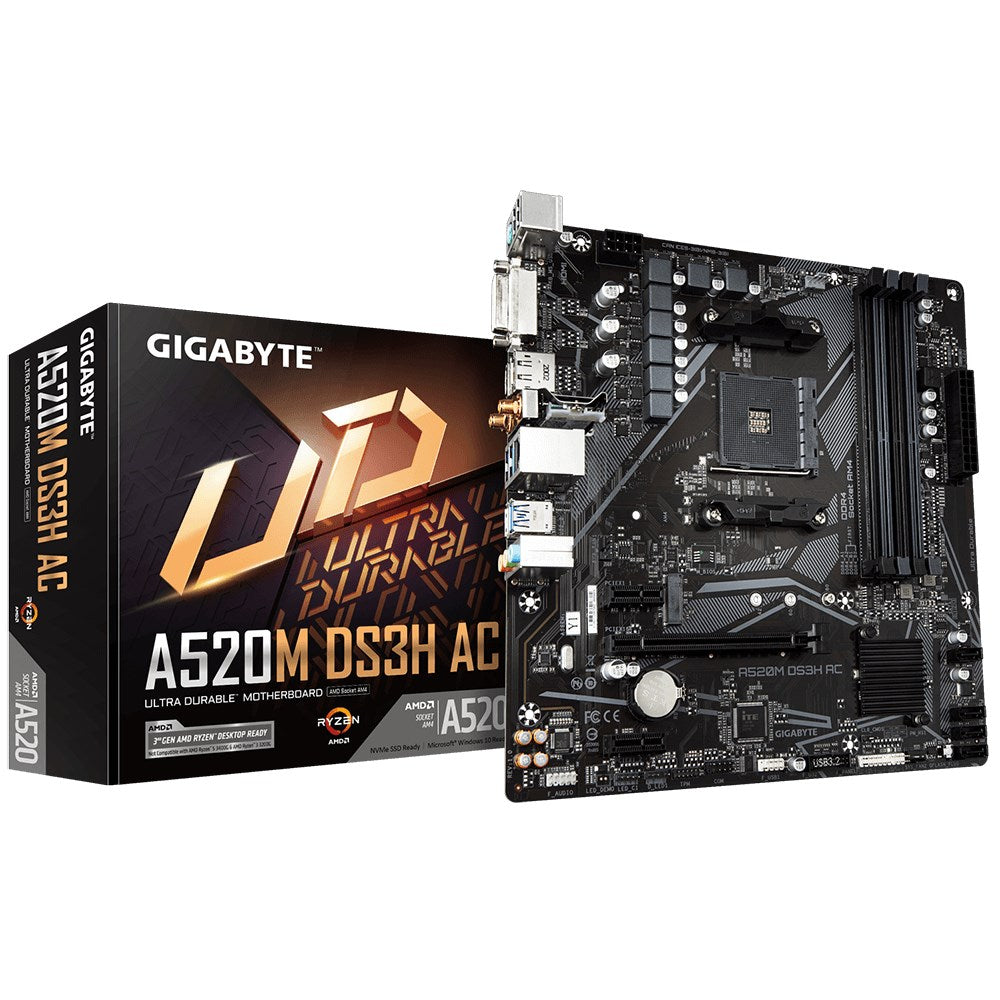 Płyta główna Gigabyte A520M DS3H AC (A520. AM4.mATX.DDR4)