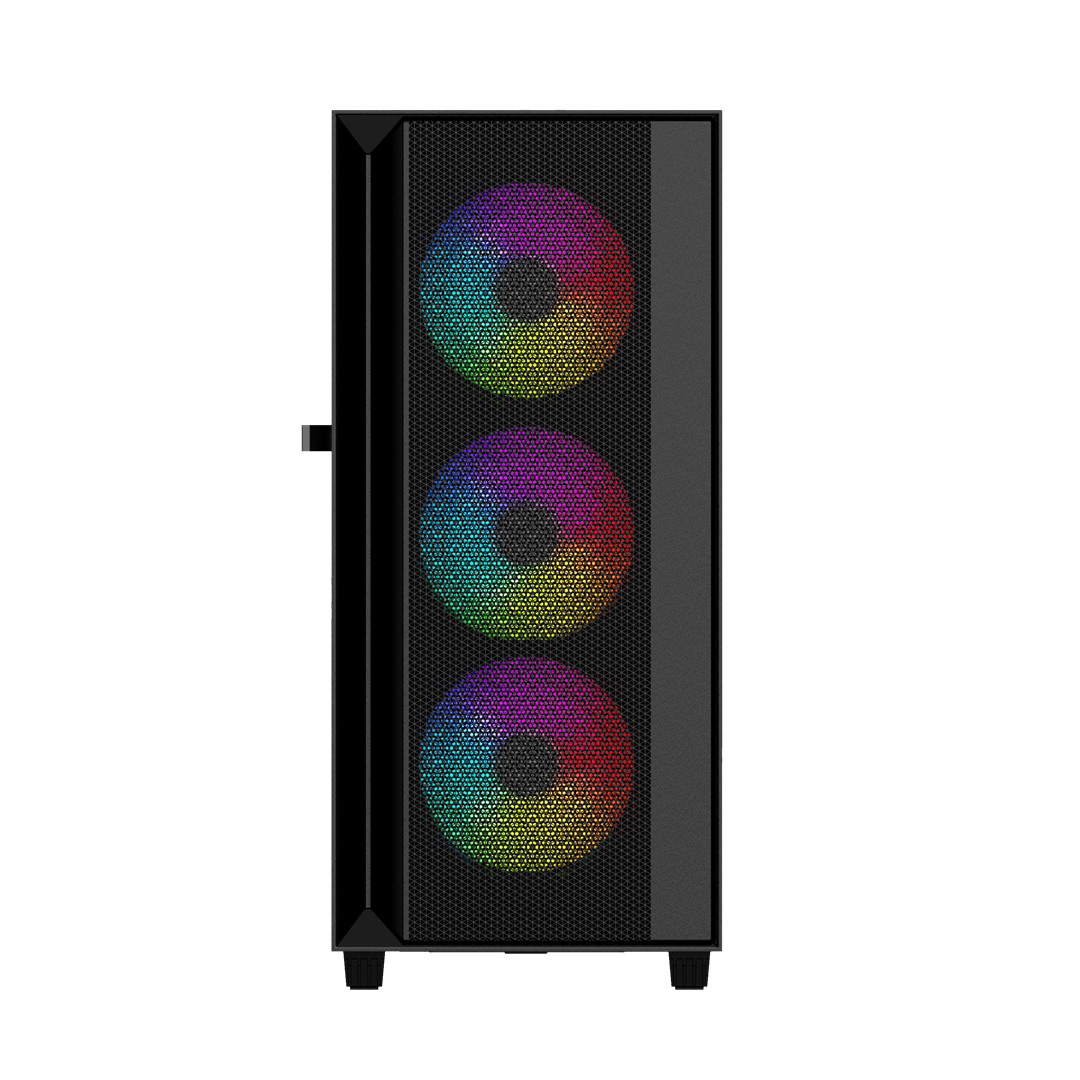GEMBIRD OBUDOWA FORNAX 4000 MIDI-TOWER (2X USB 3.0, 1X USB 2.0, HD AUDIO, SZKLANY PANEL BOCZNY, PODŚWIETLENIE ARGB) CZARNA