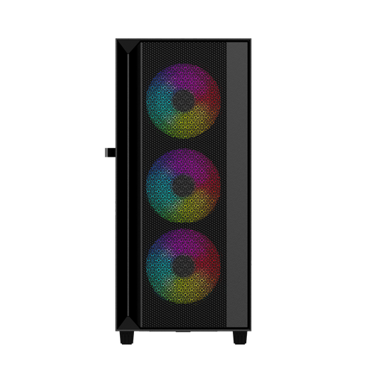 GEMBIRD OBUDOWA FORNAX 4000 MIDI-TOWER (2X USB 3.0, 1X USB 2.0, HD AUDIO, SZKLANY PANEL BOCZNY, PODŚWIETLENIE ARGB) CZARNA